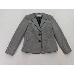 Kasper Women's Blazer Suit Jacket Size 6P Black White Business Career